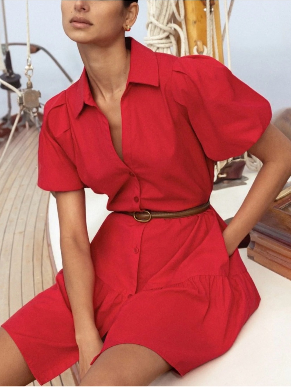 Brochu Walker Havana Mini Dress Carmine Red S